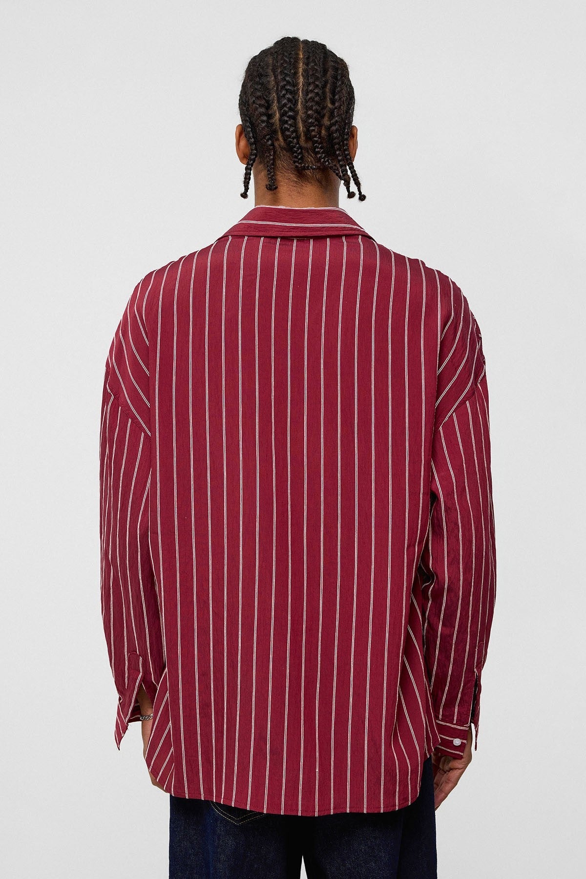 Oversized Striped Long-Sleeve Shirt