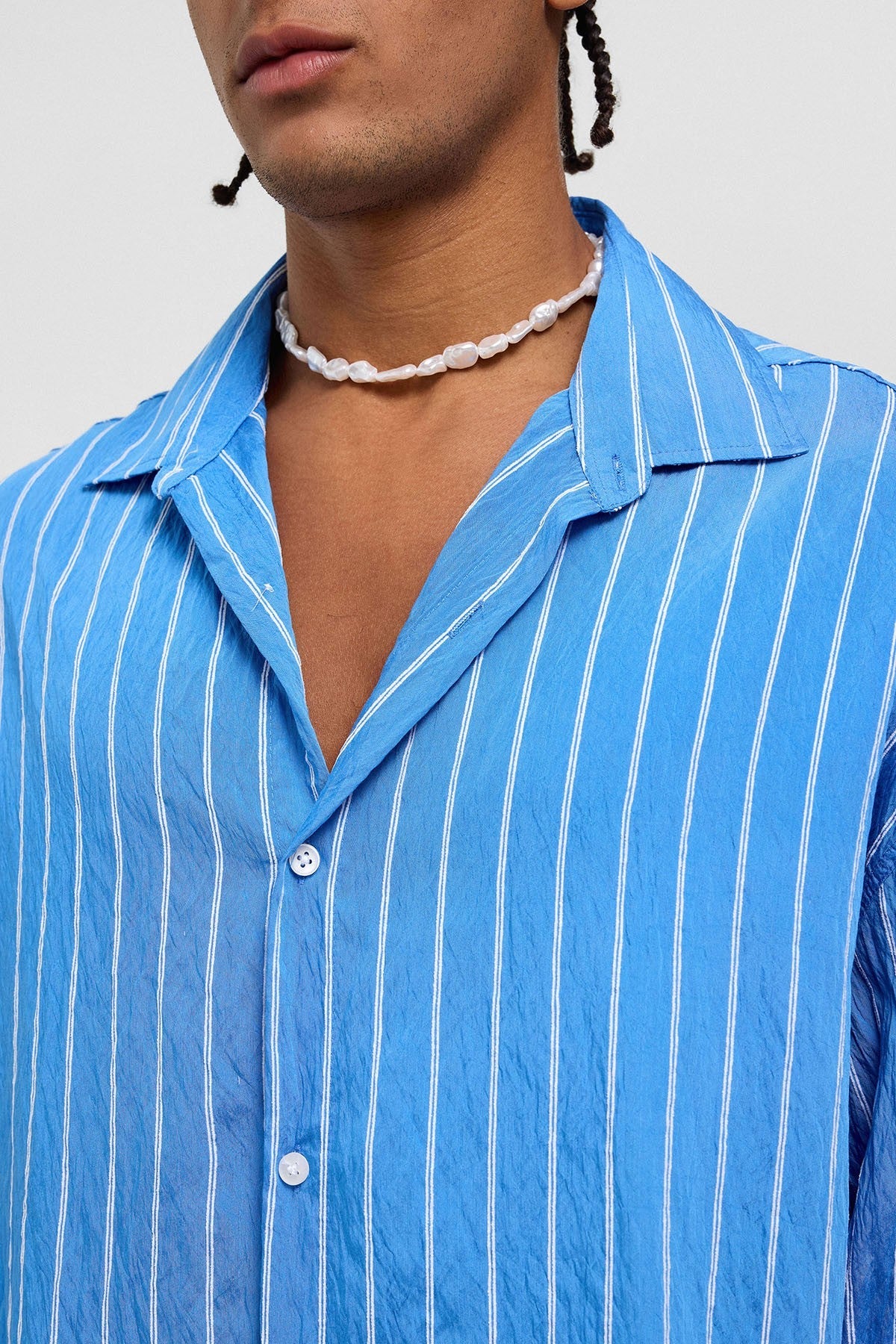 Oversized Striped Long-Sleeve Shirt