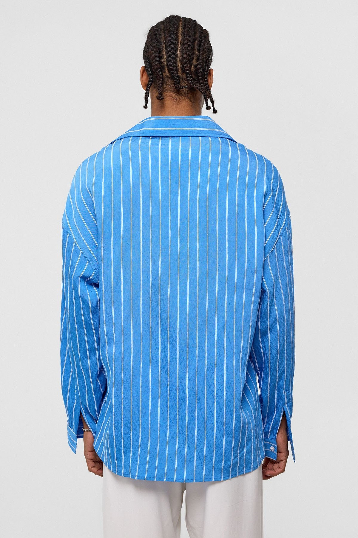 Oversized Striped Long-Sleeve Shirt