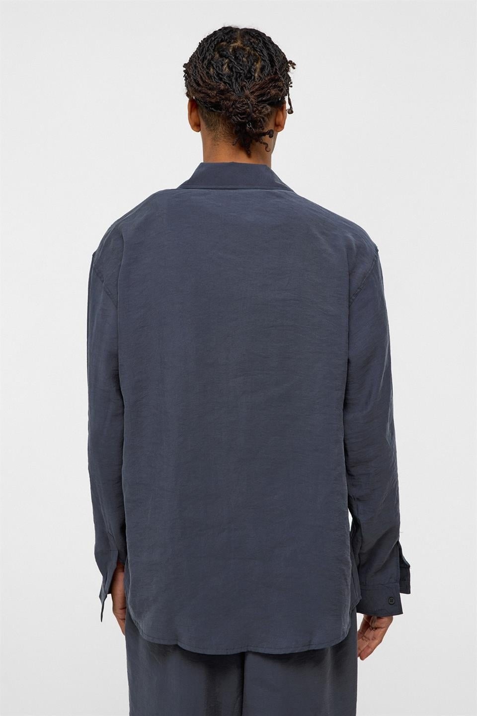 Basic Oversized Long-Sleeve Modal-Blend Shirt