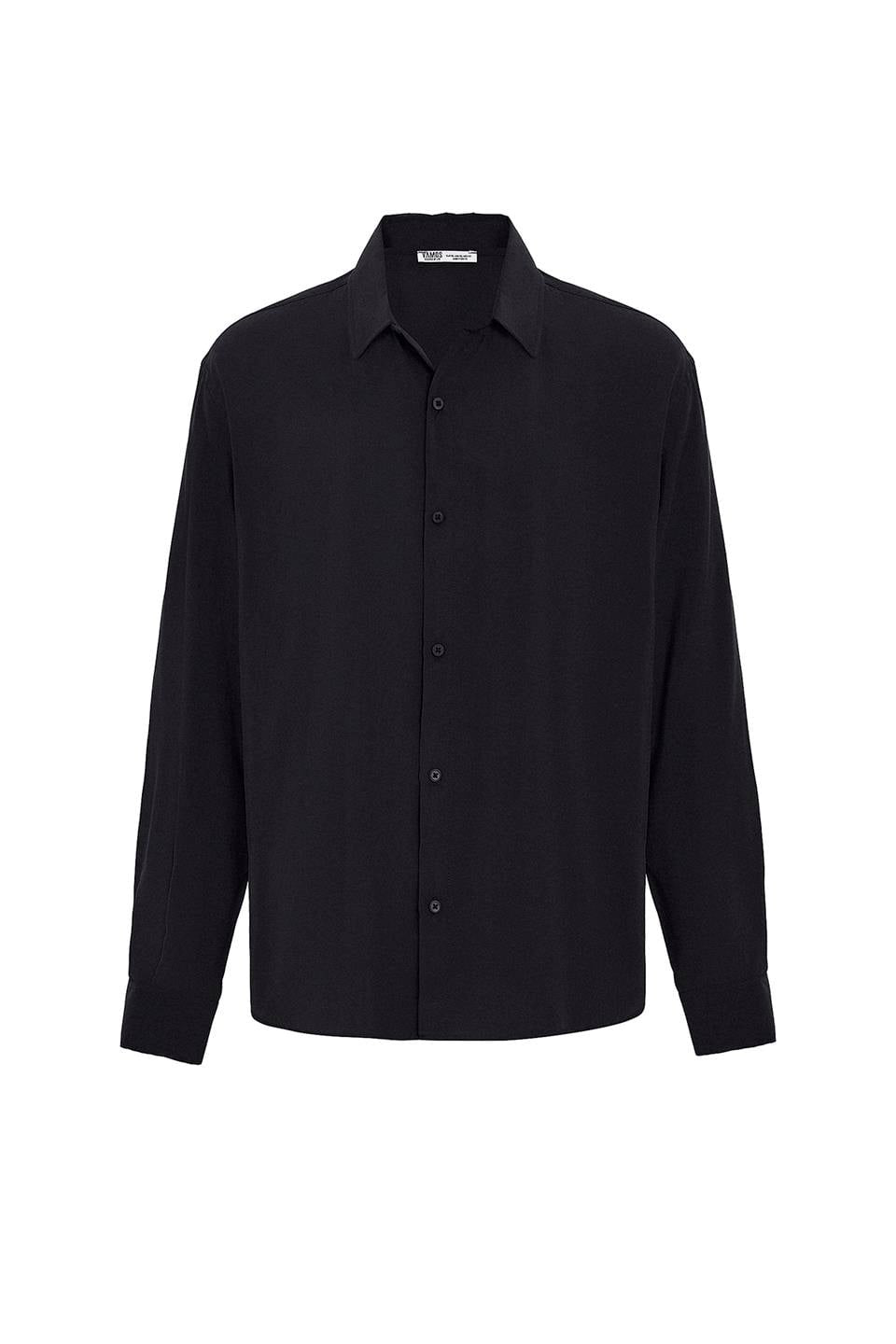 Basic Oversized Long-Sleeve Modal-Blend Shirt