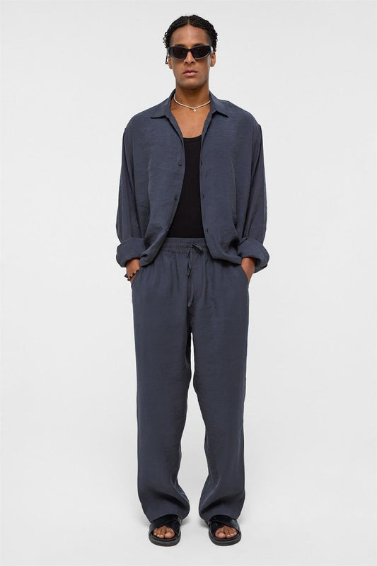 Basic Oversized Long-Sleeve Modal-Blend Shirt