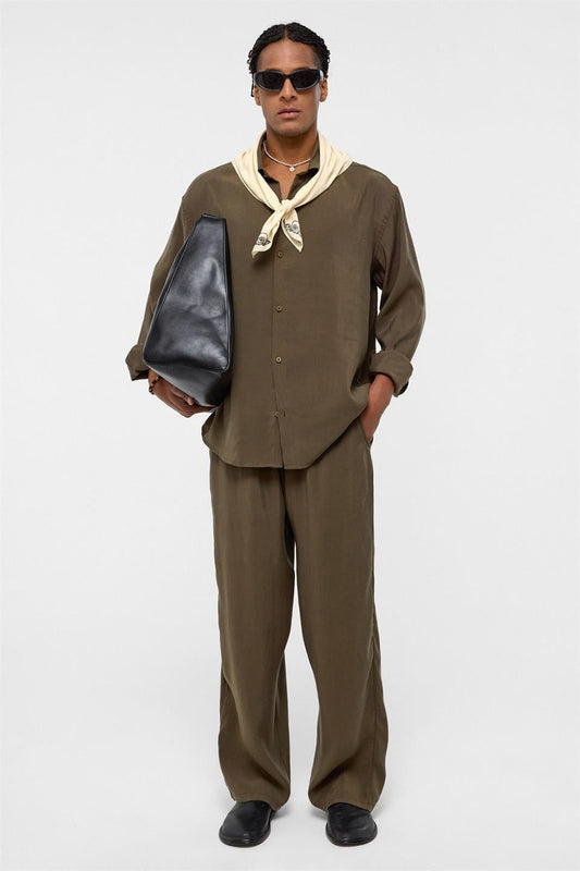 Basic Oversized Long-Sleeve Modal-Blend Shirt