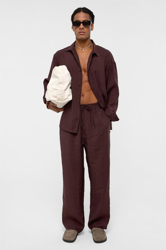 Basic Oversized Long-Sleeve Modal-Blend Shirt V40-61