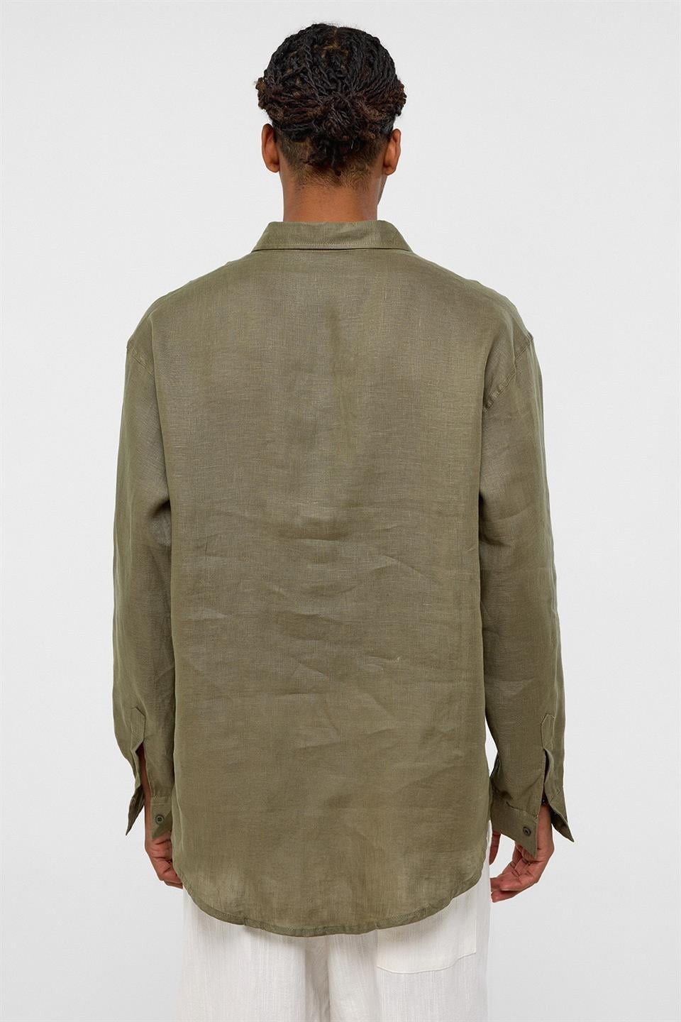100% Linen Oversized Long-Sleeve Shirt