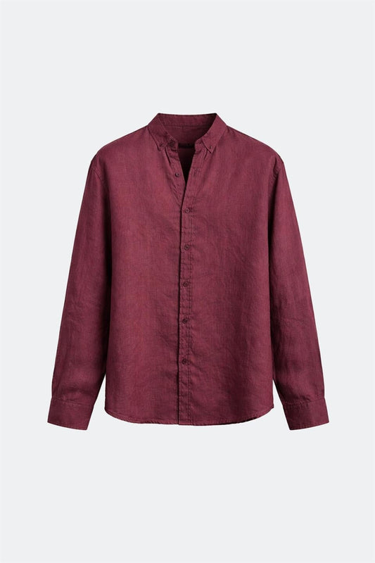 100% Linen Oversized Long-Sleeve Shirt
