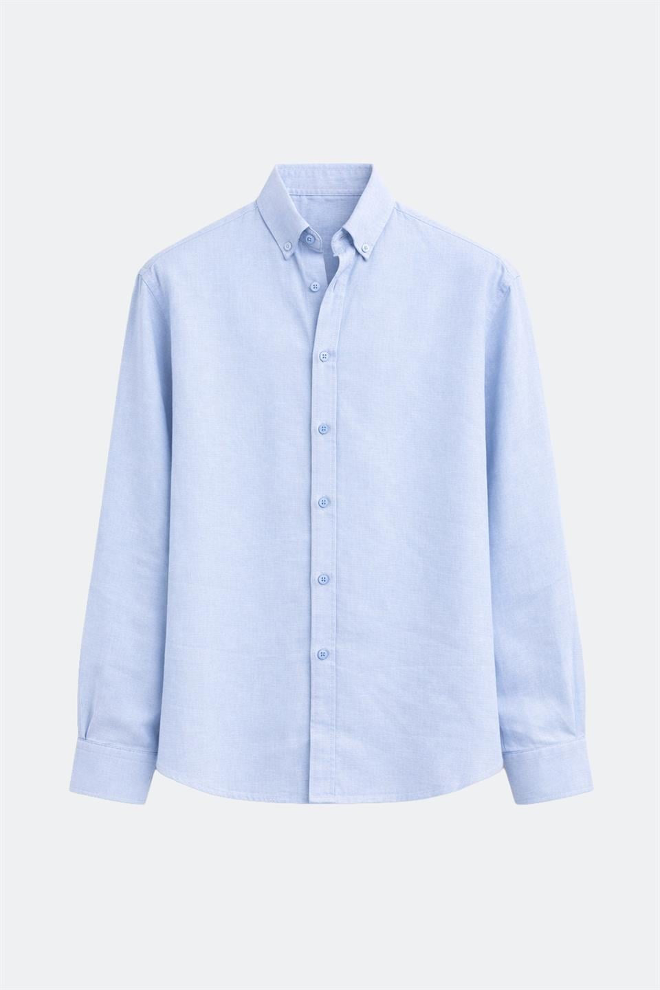 100% Linen Oversized Long-Sleeve Shirt