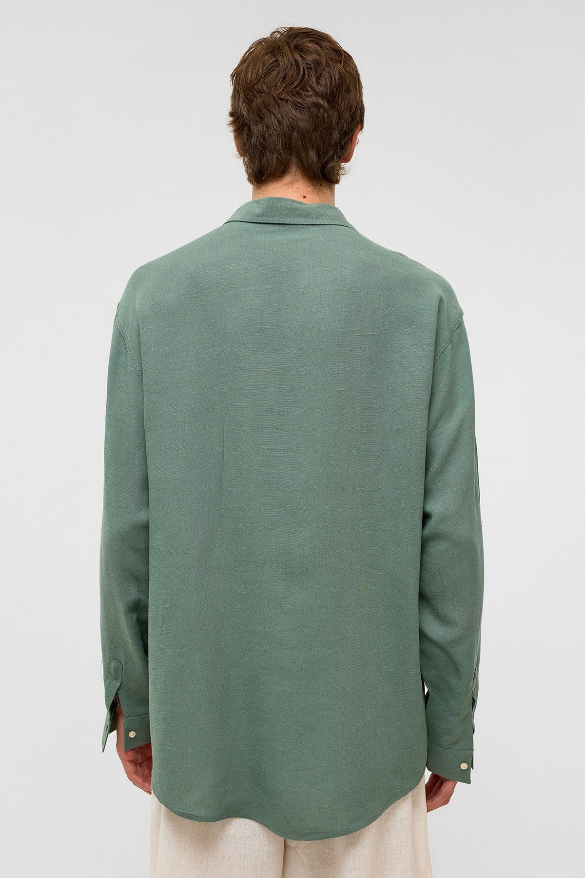 Oversized Long-Sleeved Linen Shirt