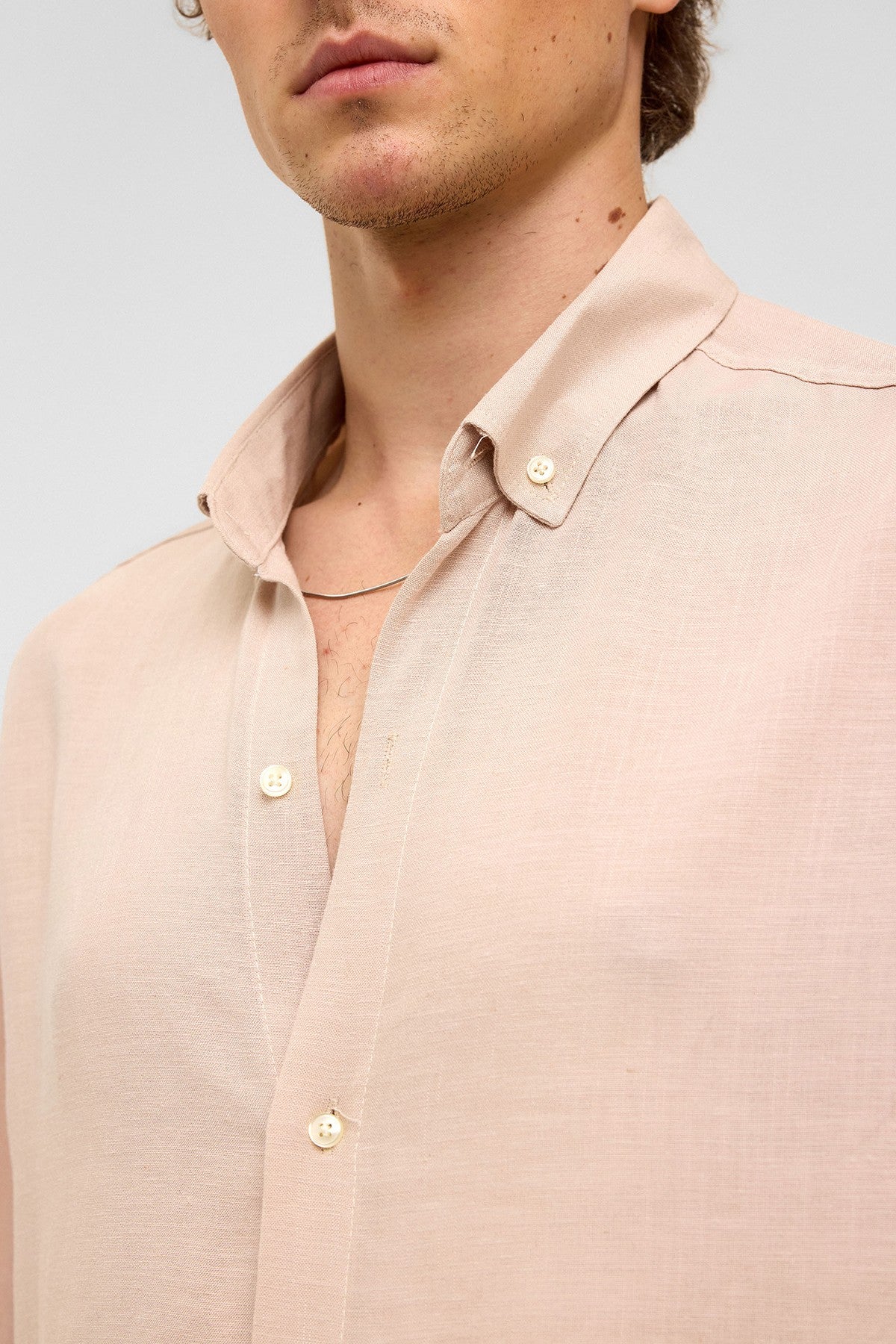 Oversized Long-Sleeved Linen Shirt