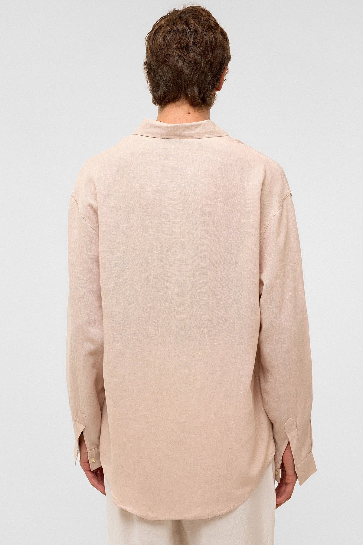 Oversized Long-Sleeved Linen Shirt