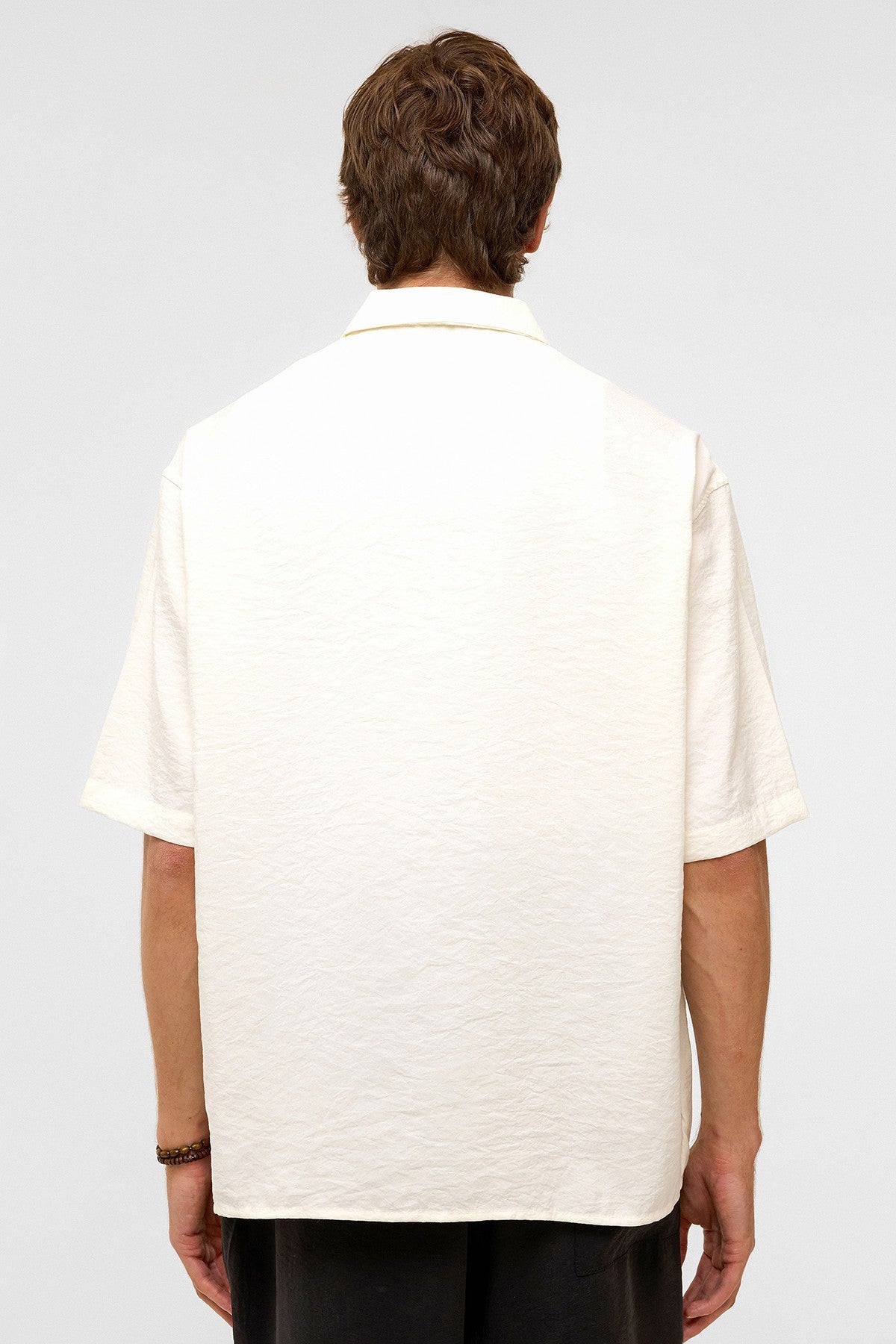 Basic Oversized Short-Sleeve Modal Shirt