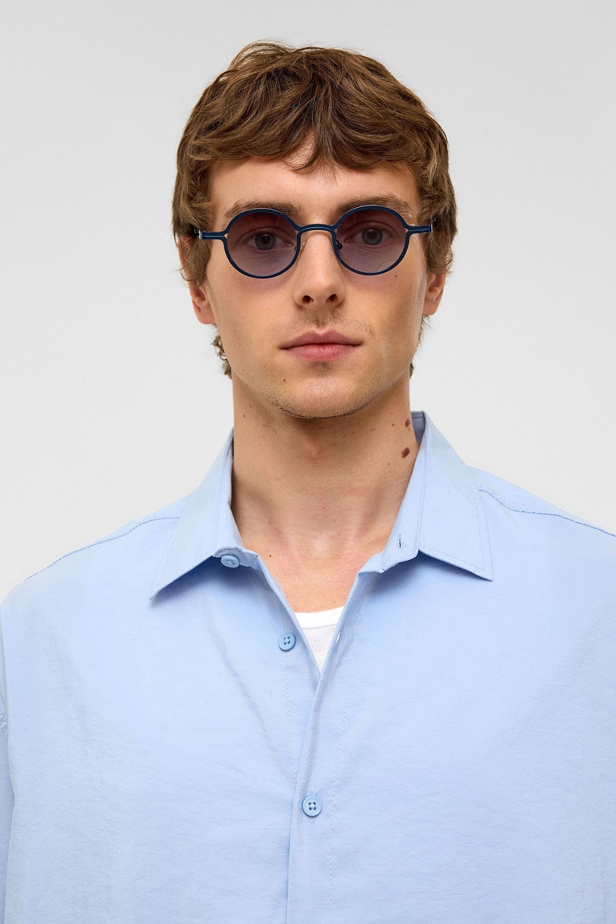 Basic Oversized Short-Sleeve Modal Shirt