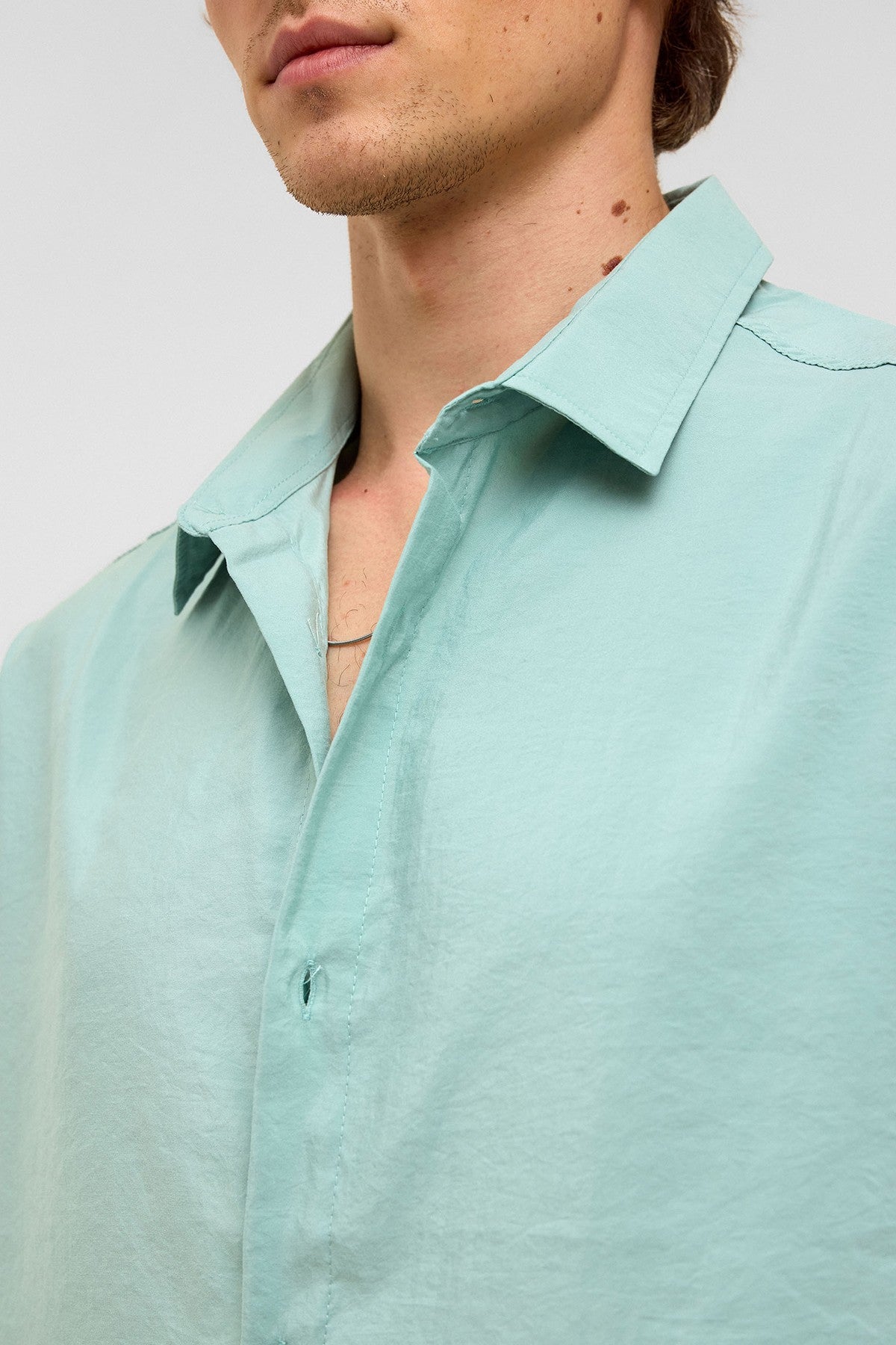 Basic Oversized Short-Sleeve Modal Shirt