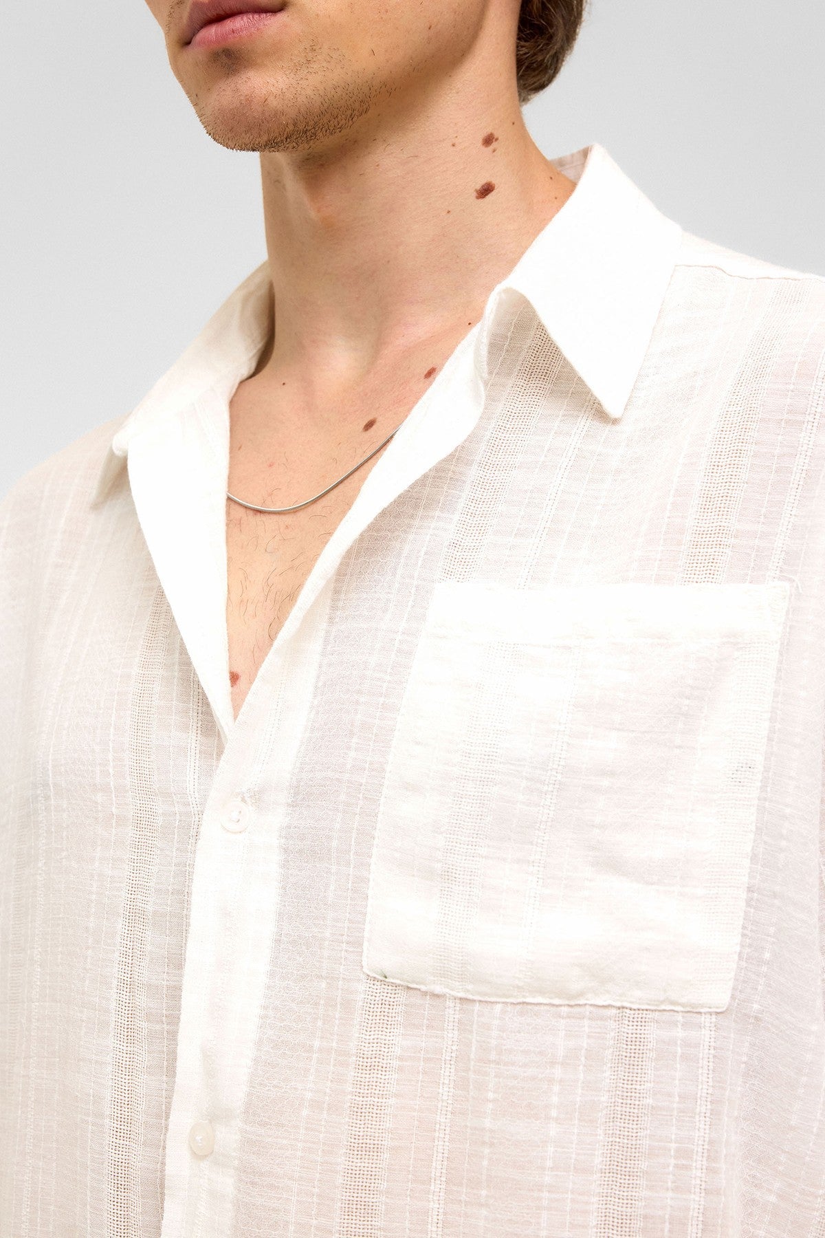 Oversized Striped Long-Sleeved Linen Shirt
