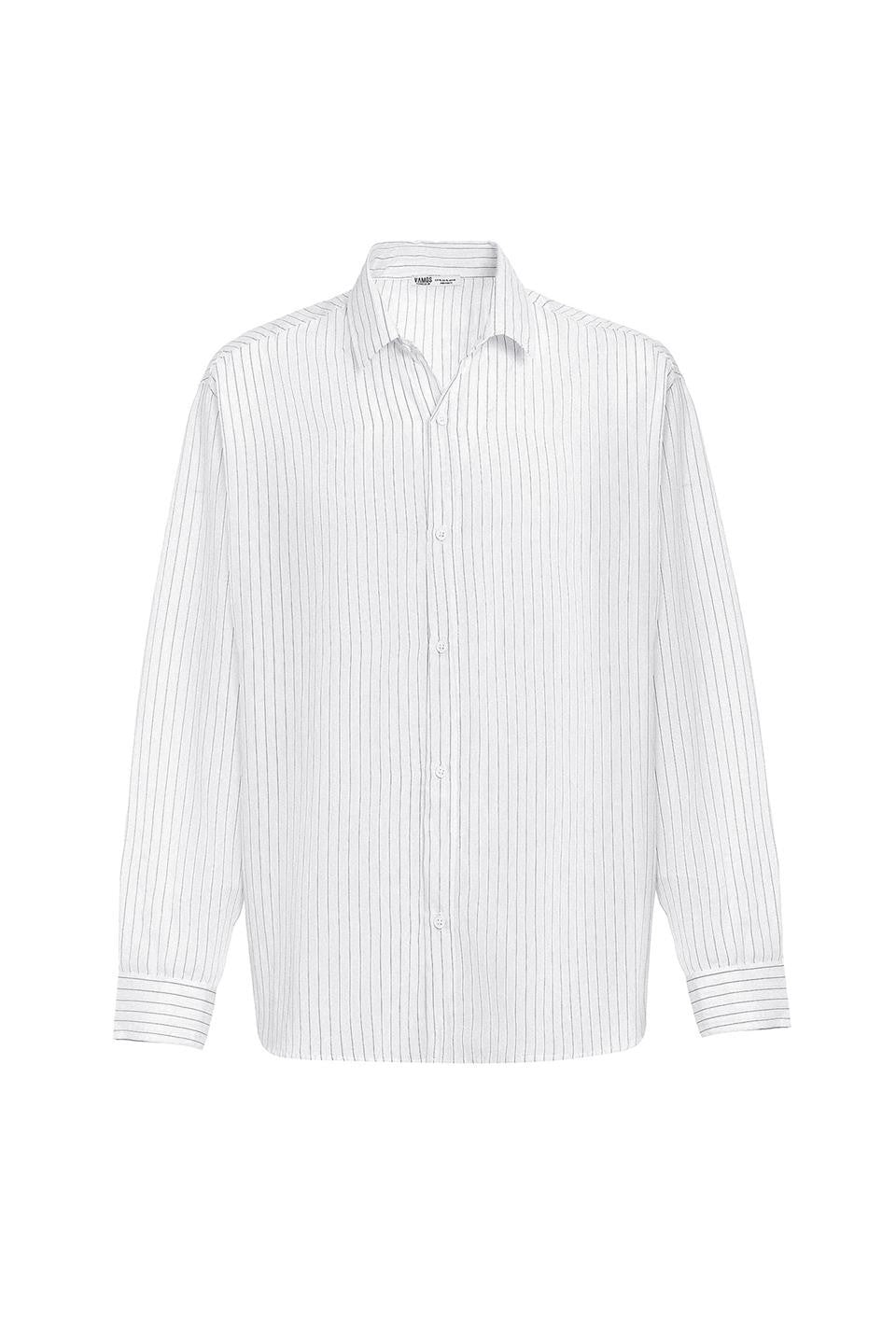 Oversized Striped Long-Sleeve Shirt