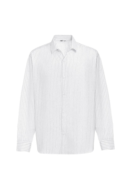 Oversized Striped Long-Sleeve Shirt