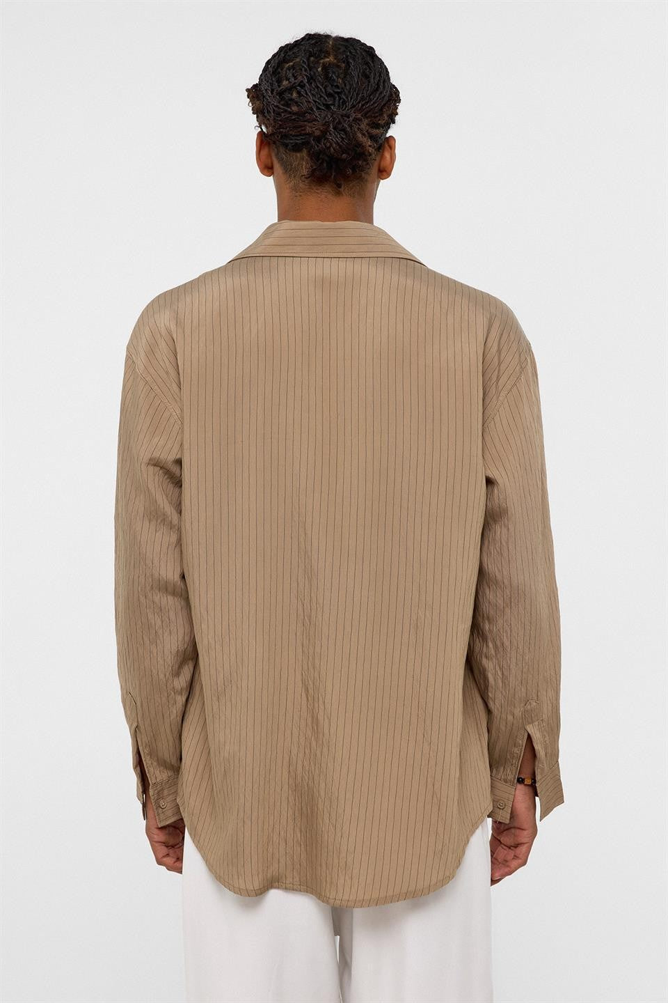 Oversized Striped Long-Sleeve Shirt