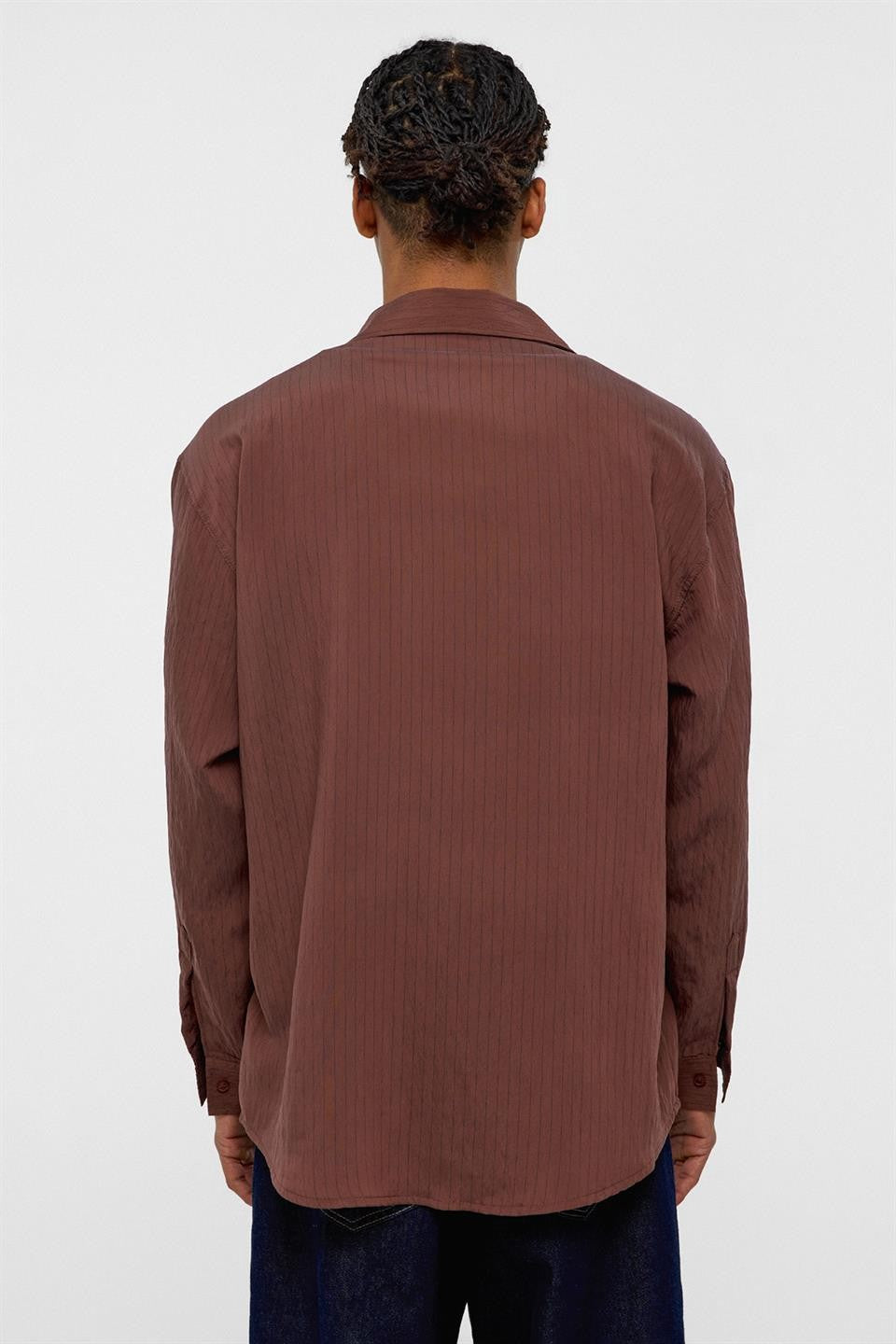 Oversized Striped Long-Sleeve Shirt