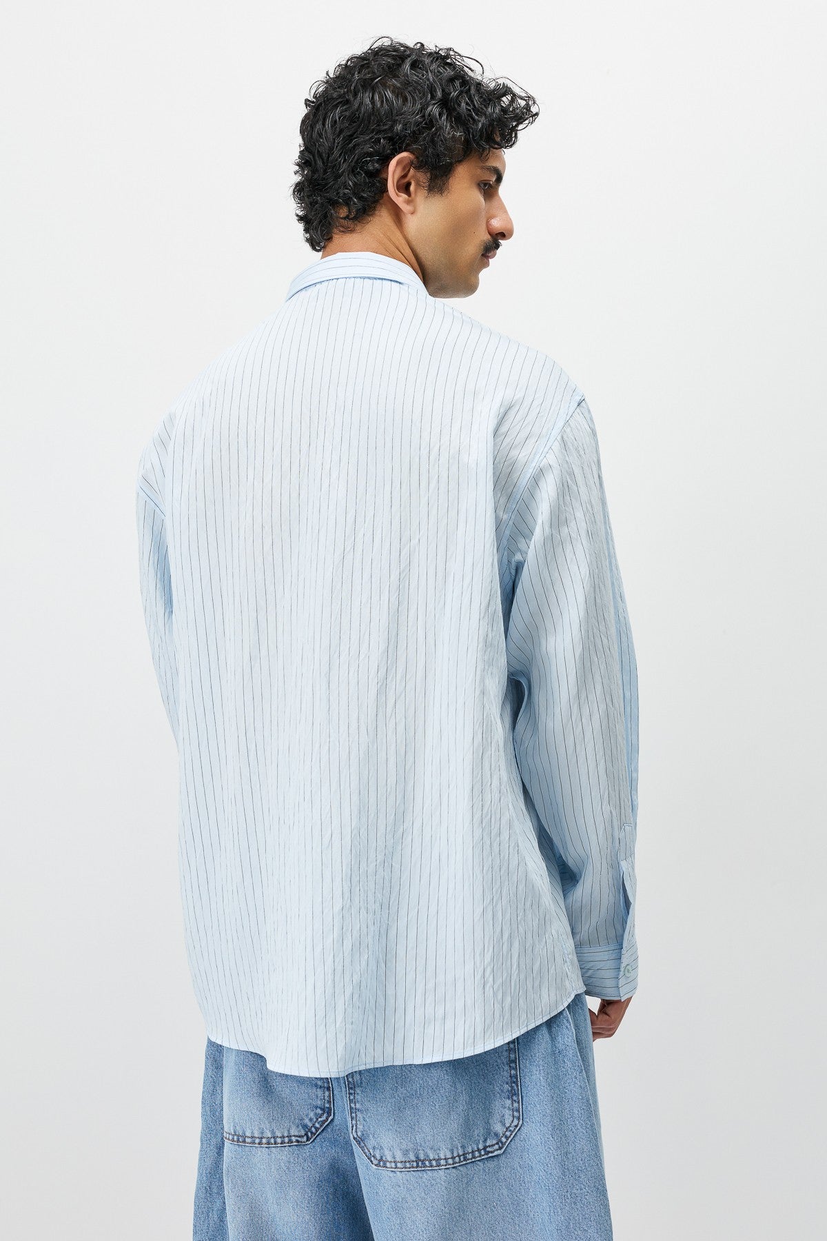 Oversized Striped Long-Sleeve Shirt