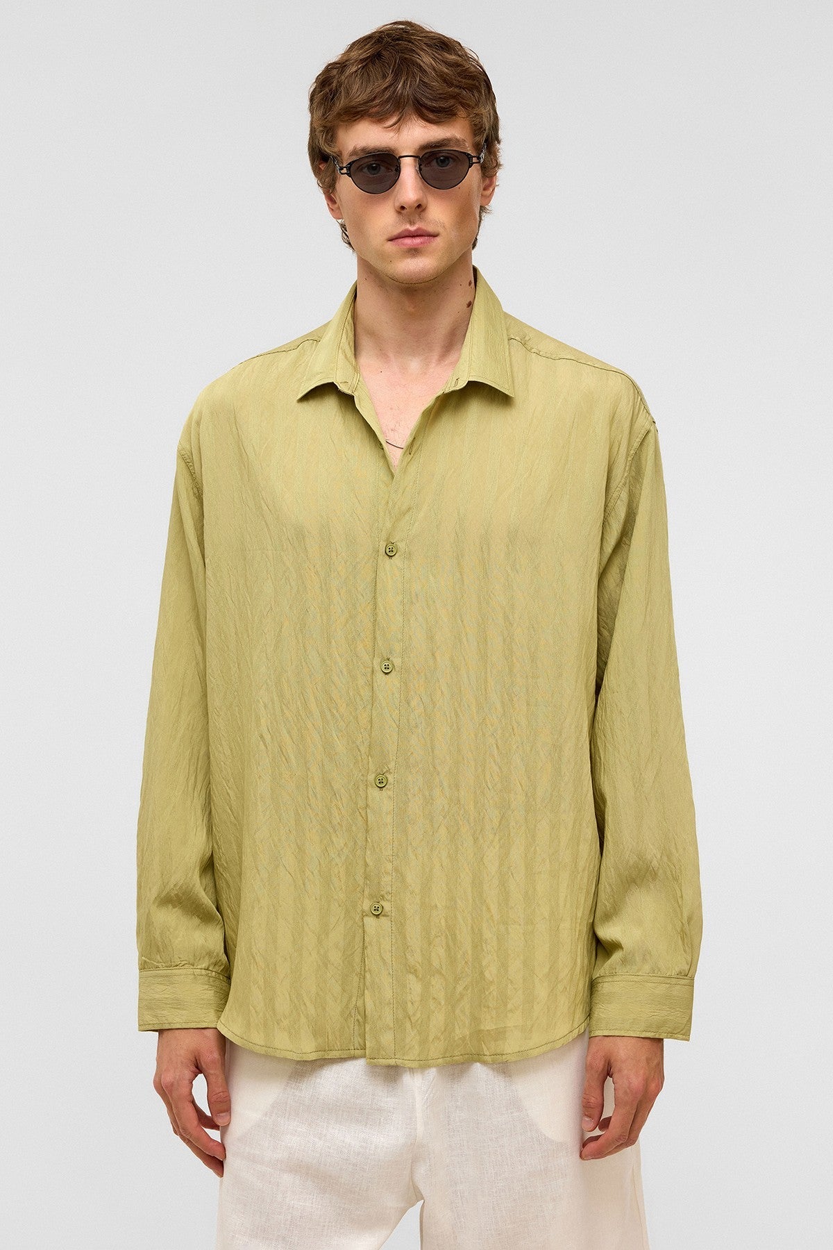 Oversized Long-Sleeved Modal Shirt