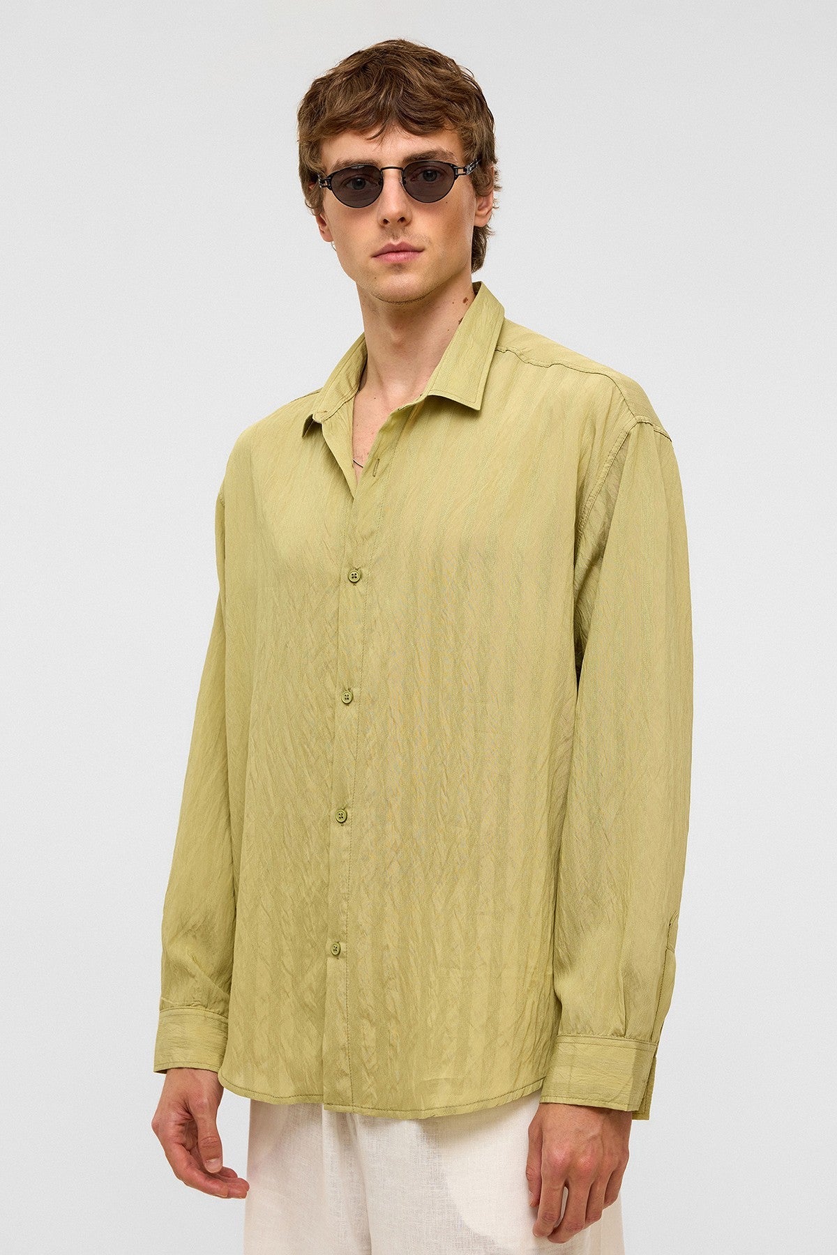 Oversized Long-Sleeved Modal Shirt