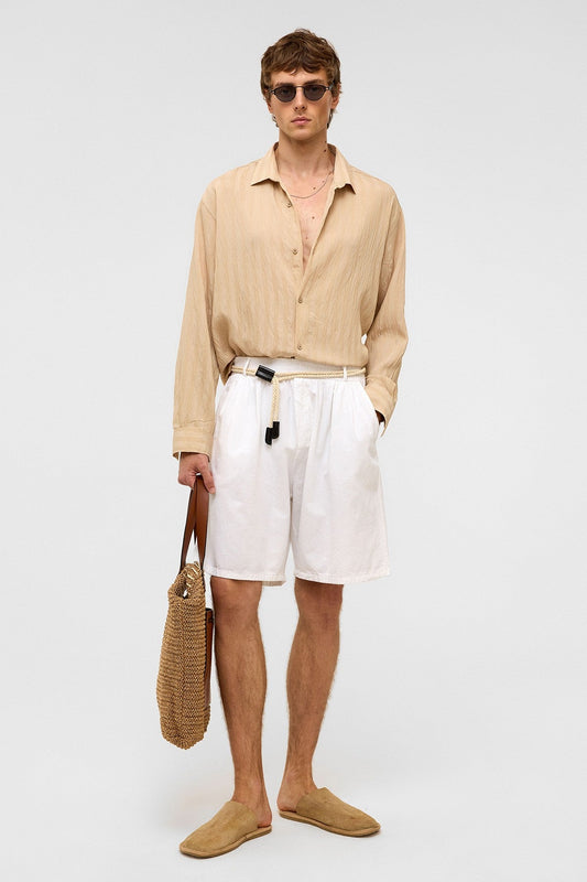 Oversized Long-Sleeved Modal Shirt