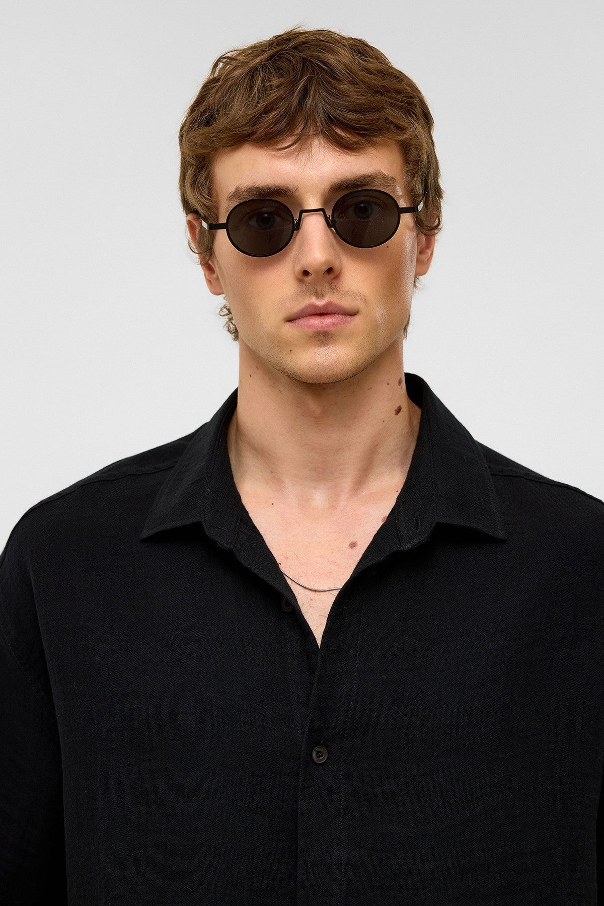 Oversized Short-Sleeved Muslin Shirt