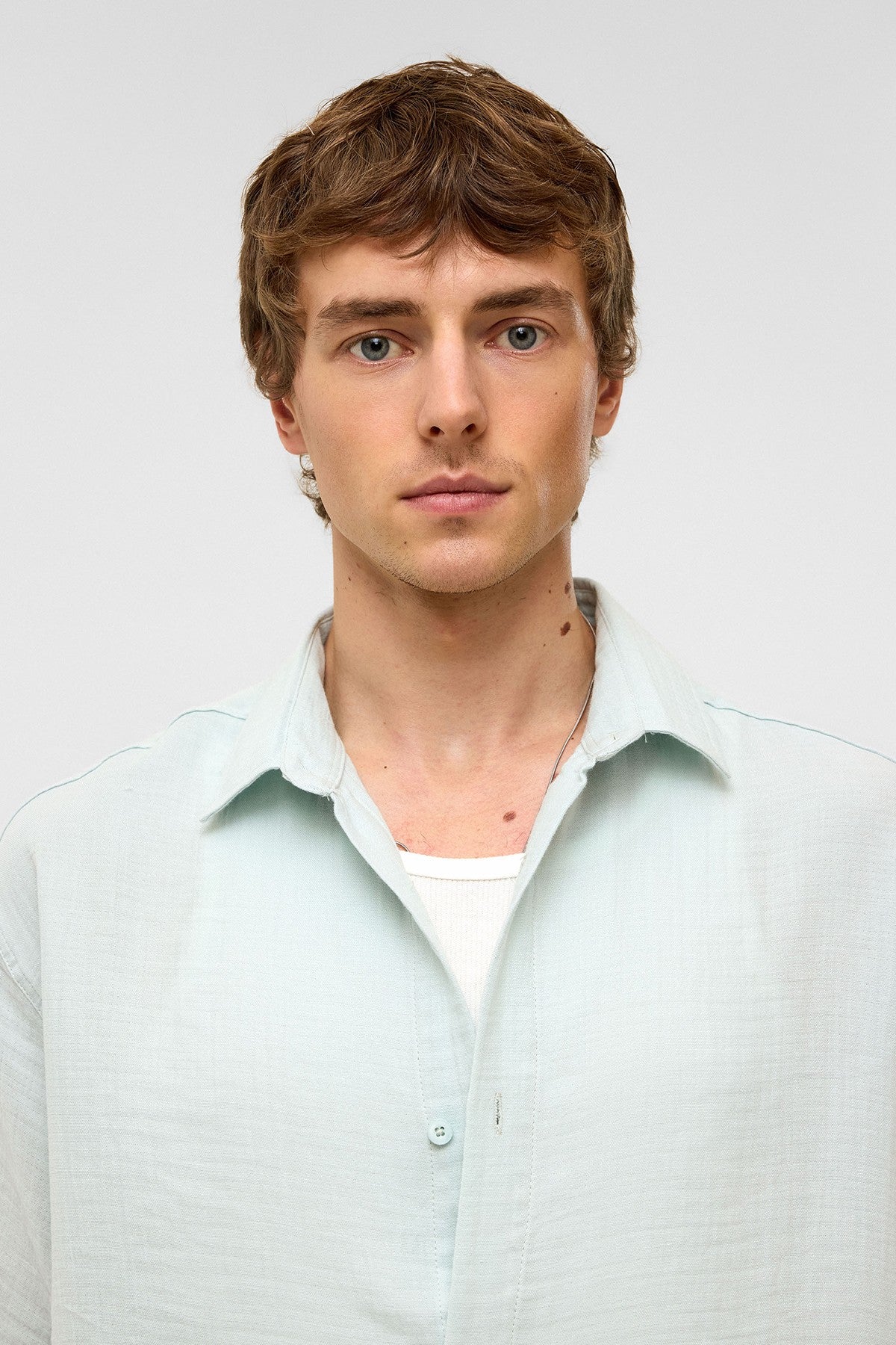 Oversized Short-Sleeved Muslin Shirt