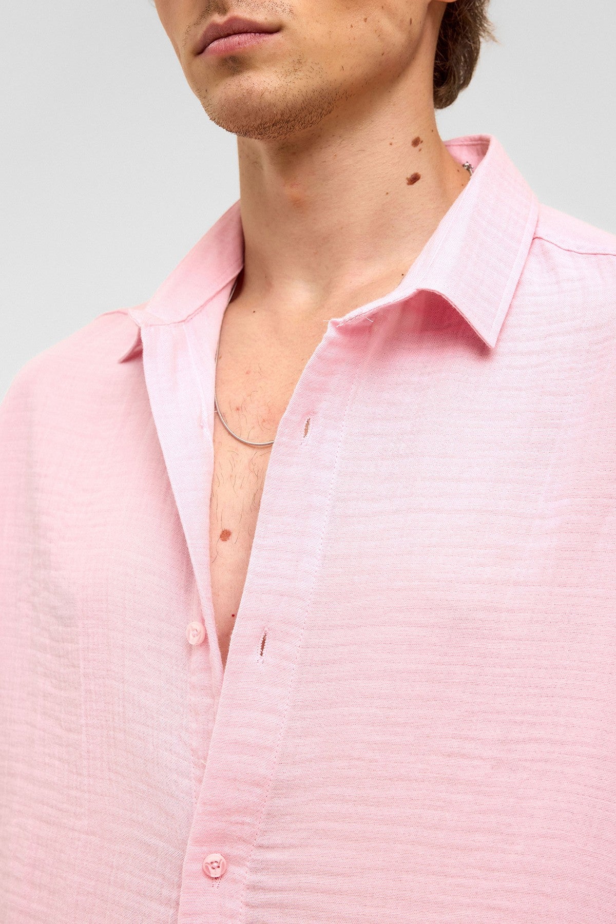 Oversized Short-Sleeved Muslin Shirt