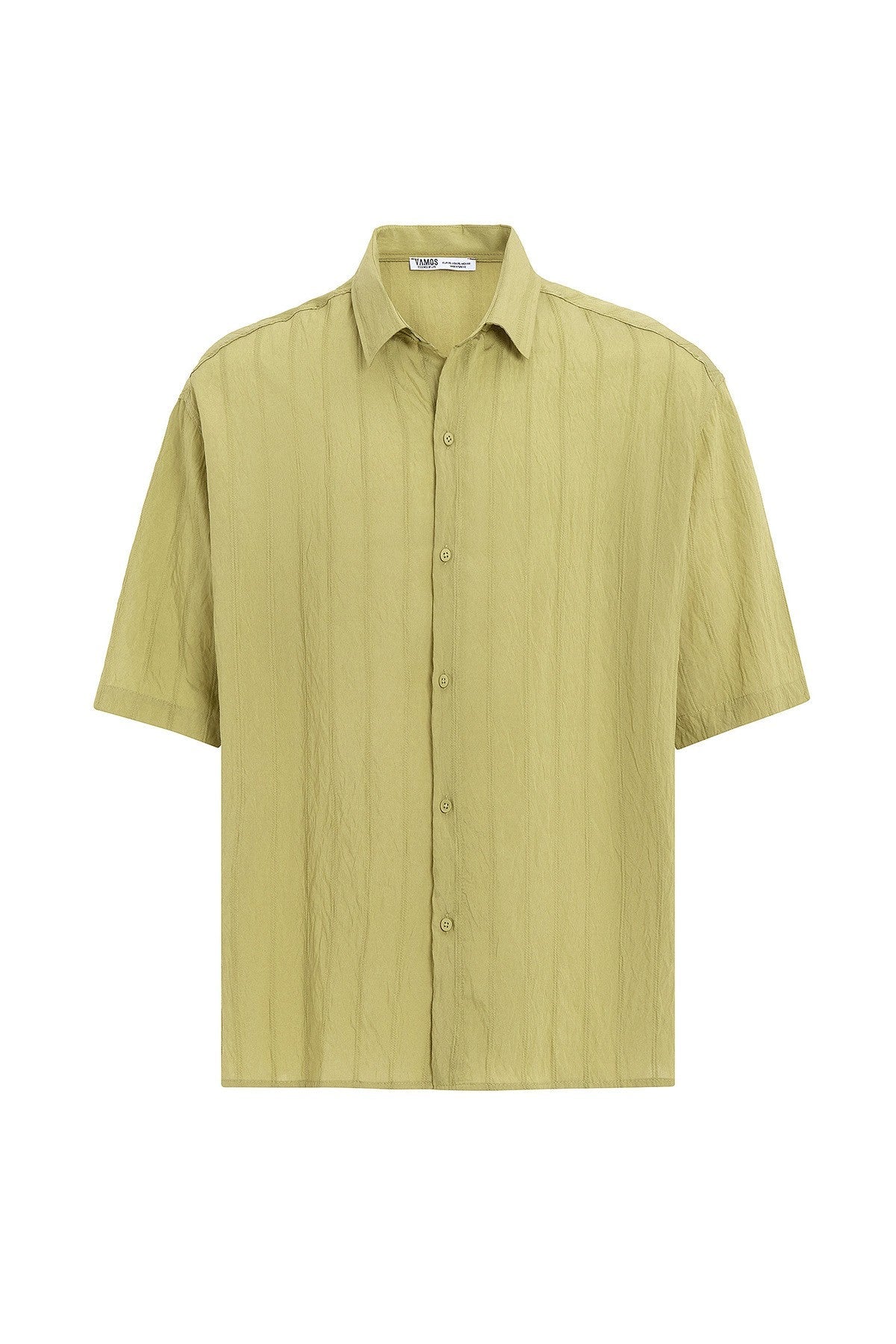 Oversized Striped Short-Sleeved Modal Shirt