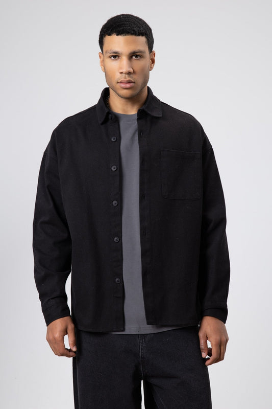 Oversized Gabardine Shirt Jacket