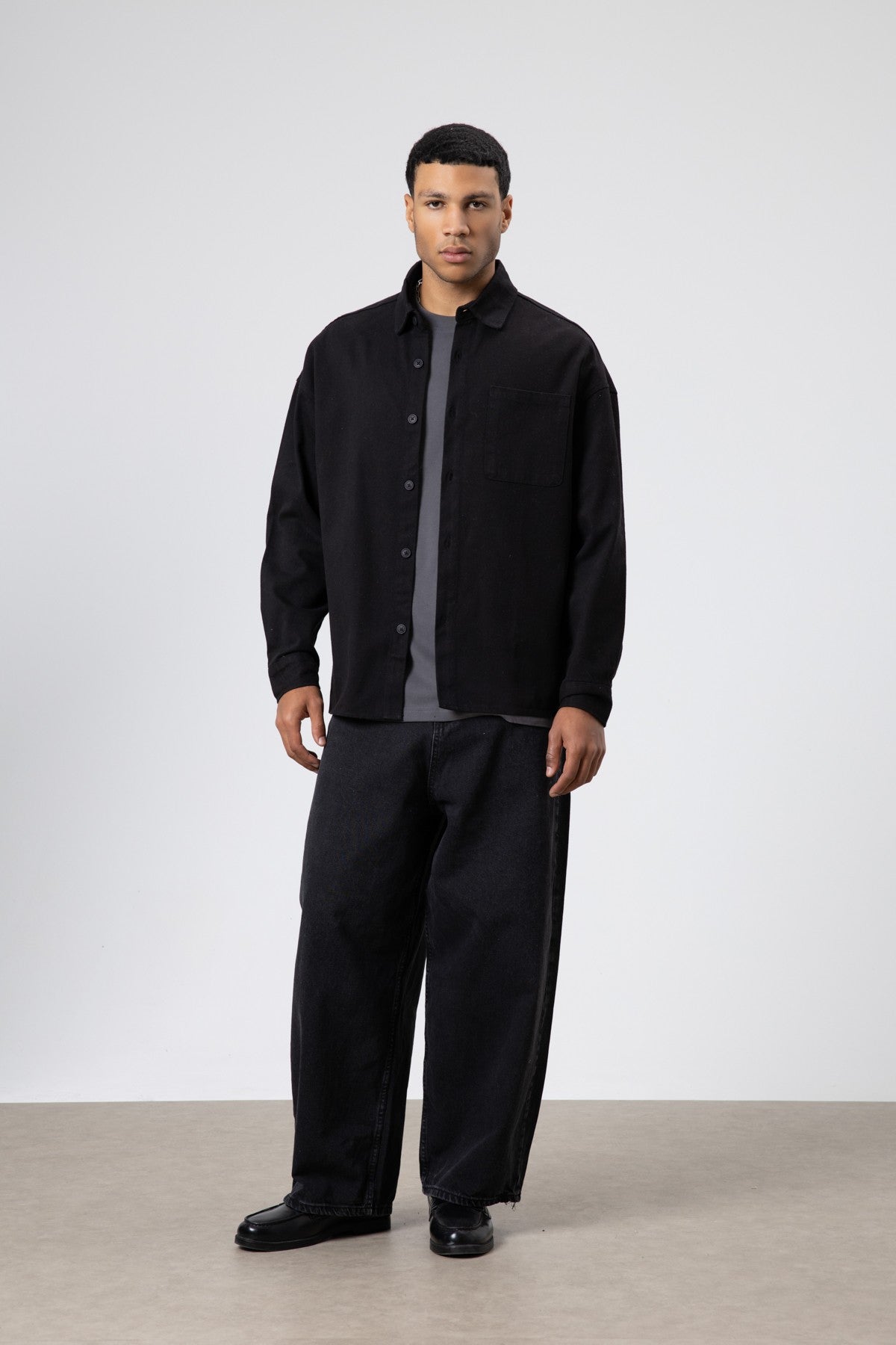 Oversized Gabardine Shirt Jacket