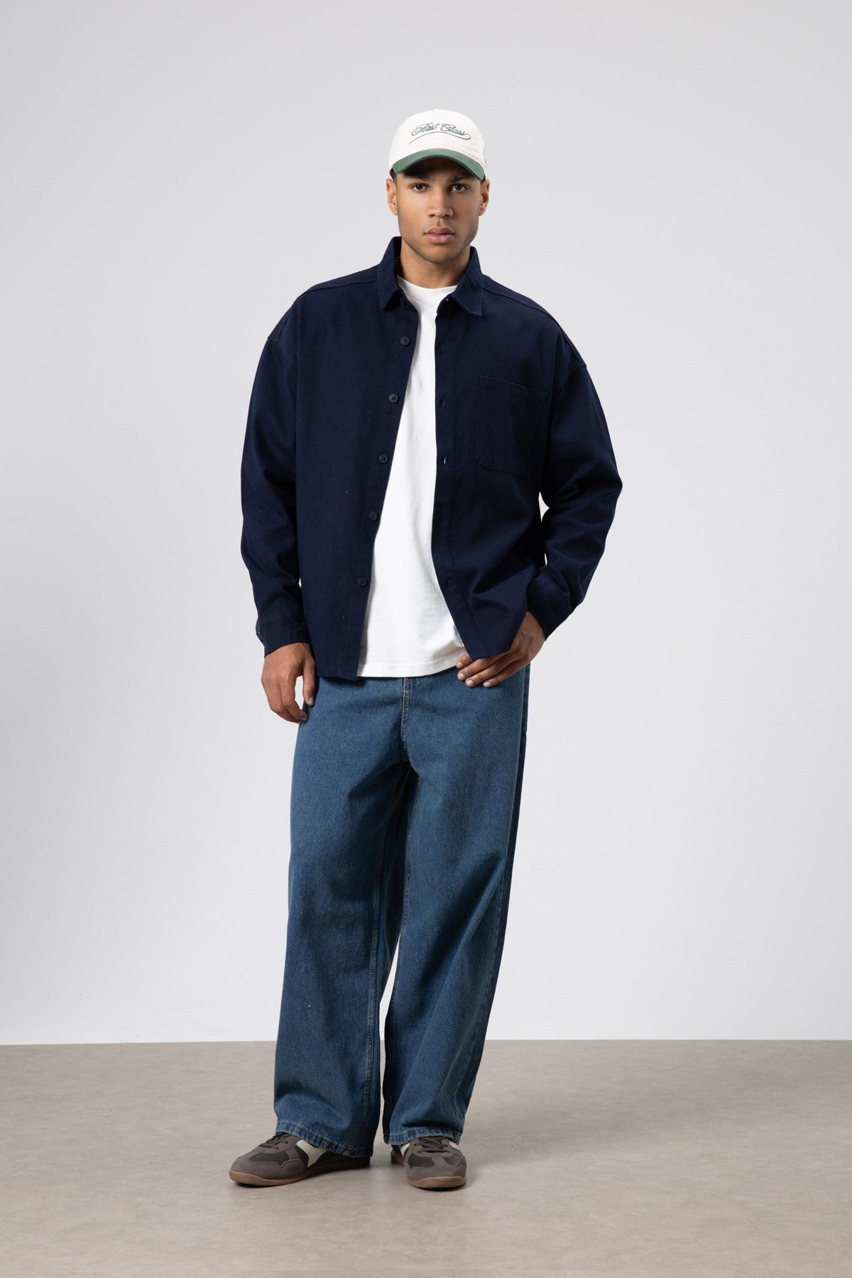 Oversized Gabardine Shirt Jacket
