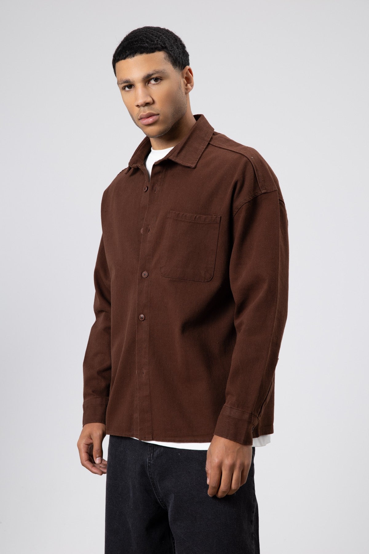Oversized Gabardine Shirt Jacket