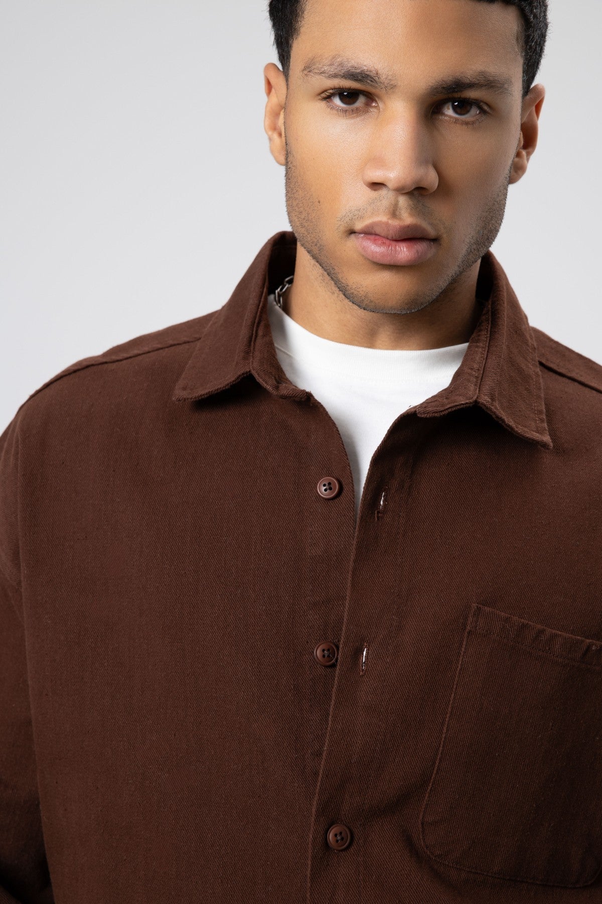 Oversized Gabardine Shirt Jacket