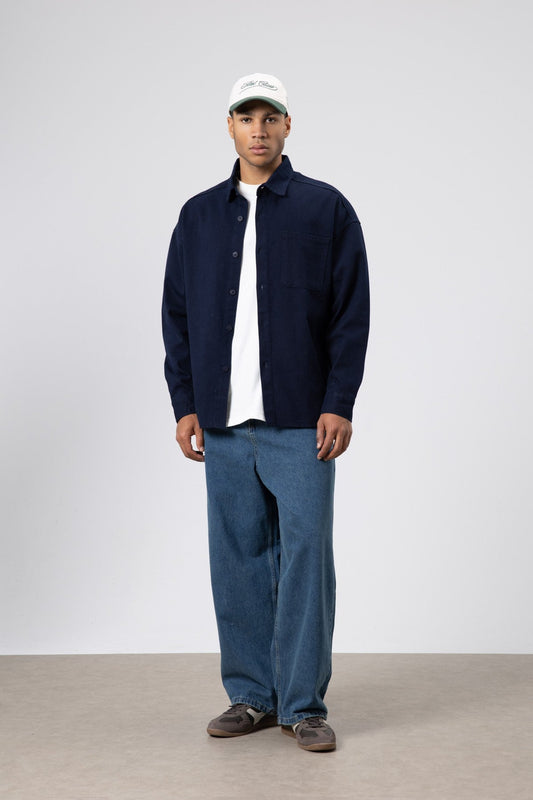 Oversized Gabardine Shirt Jacket