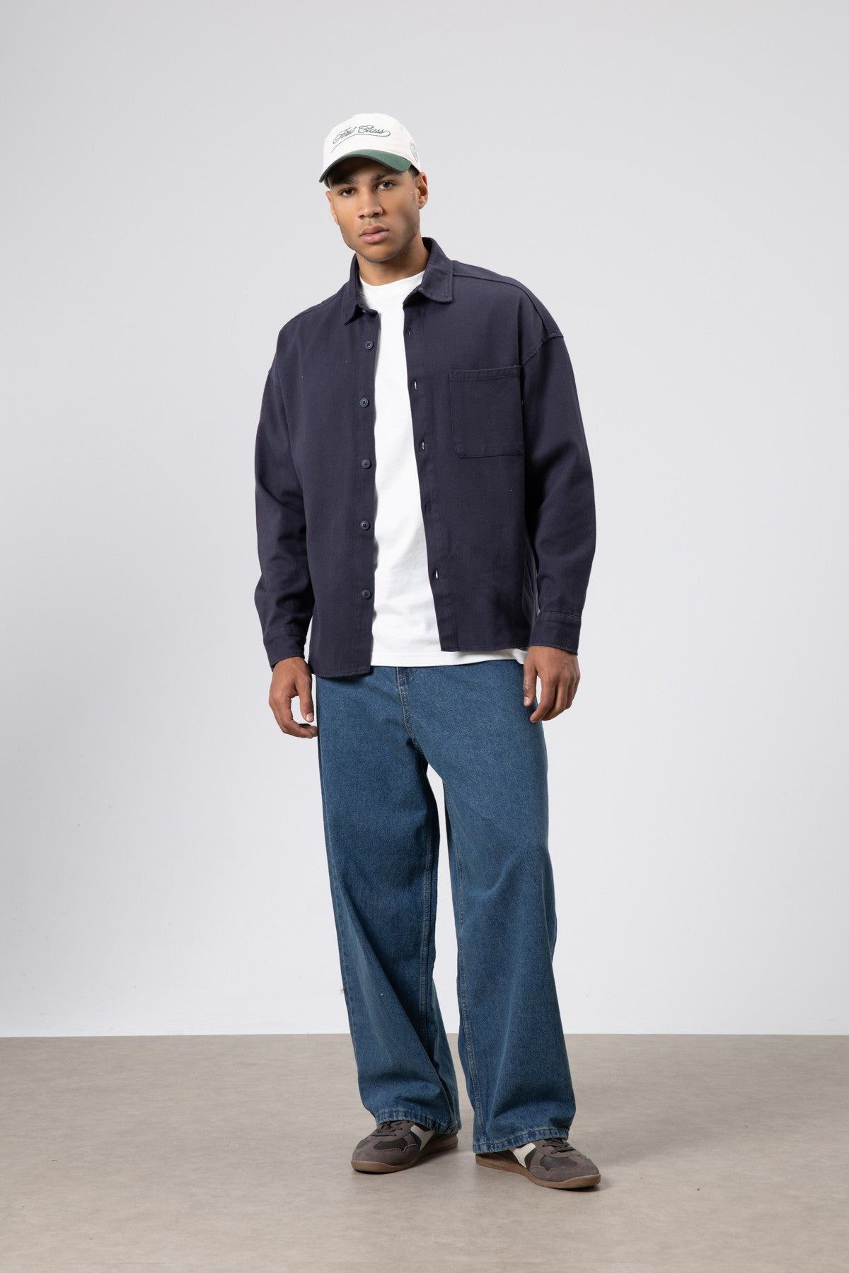 Oversized Gabardine Shirt Jacket