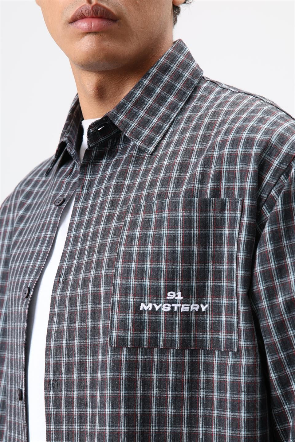 Oversized Checkered Long-Sleeve Shirt