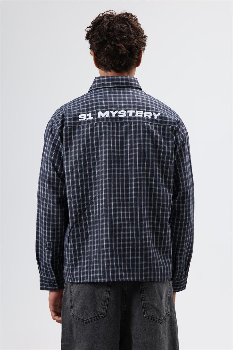 Oversized Checkered Long-Sleeve Shirt