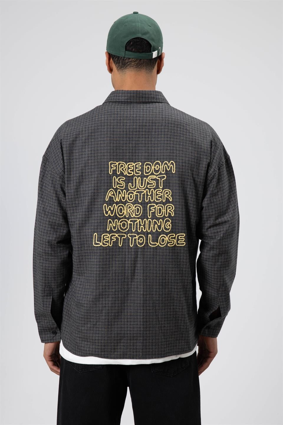 Oversized Printed Checkered Casual Shirt