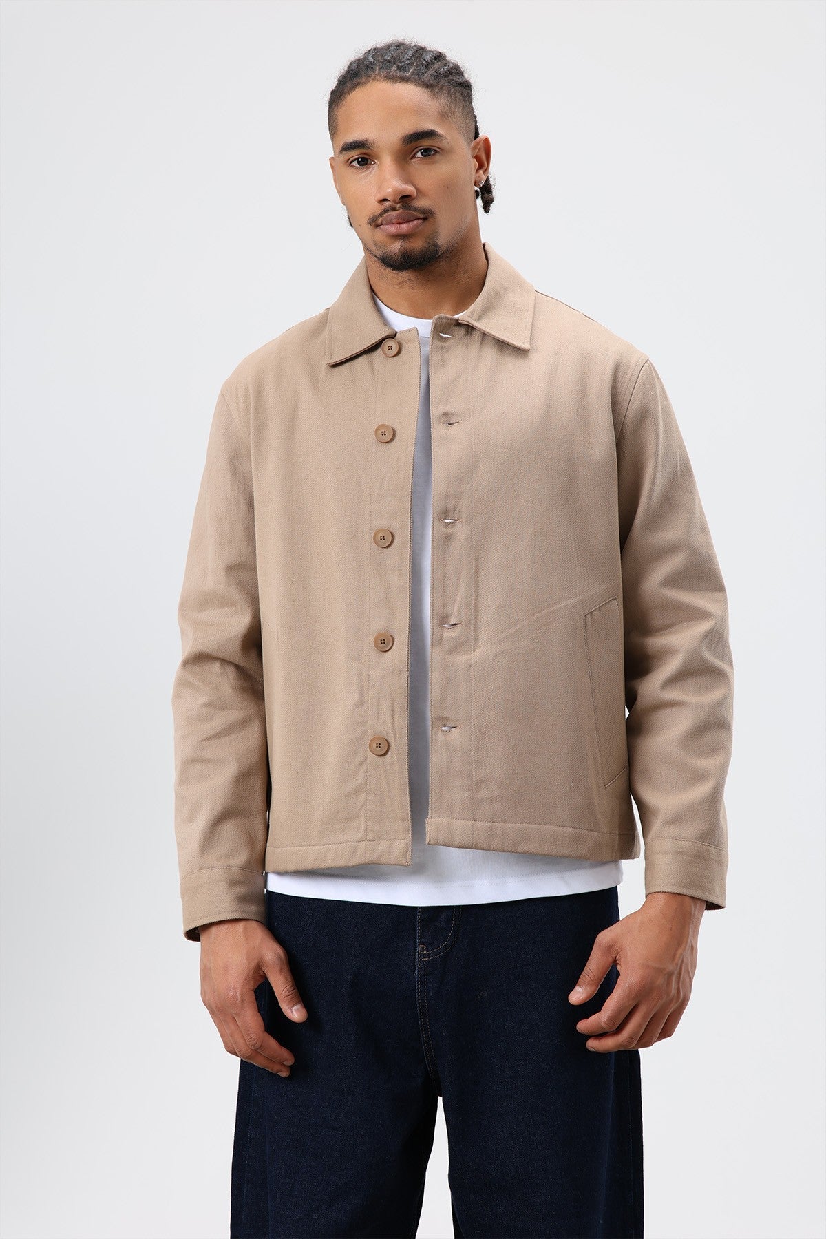 Boxy Fit Gabardine Jacket