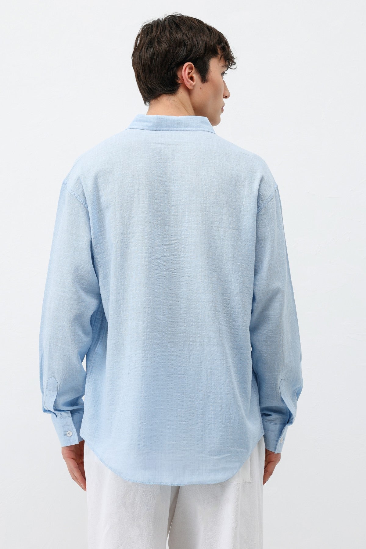 Textured Linen-Look Oversized Shirt