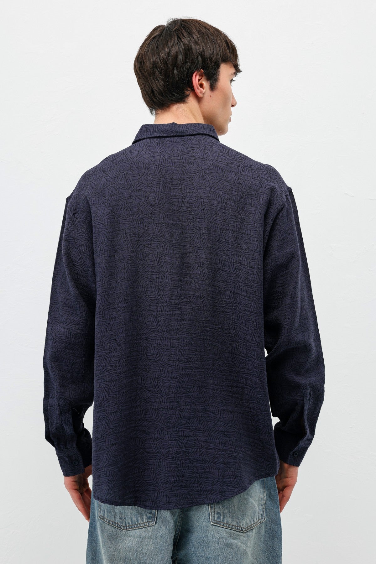 Oversized Patterned Linen Shirt