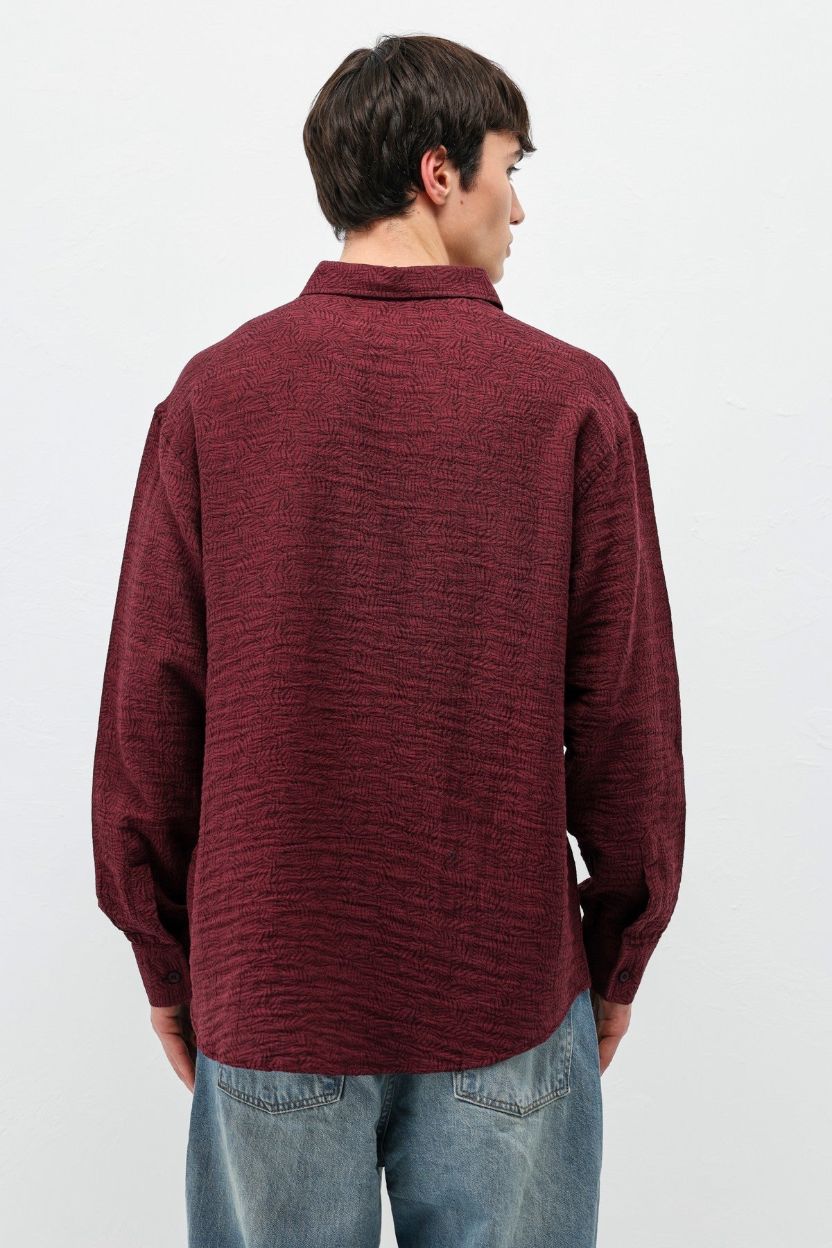 Oversized Patterned Linen Shirt