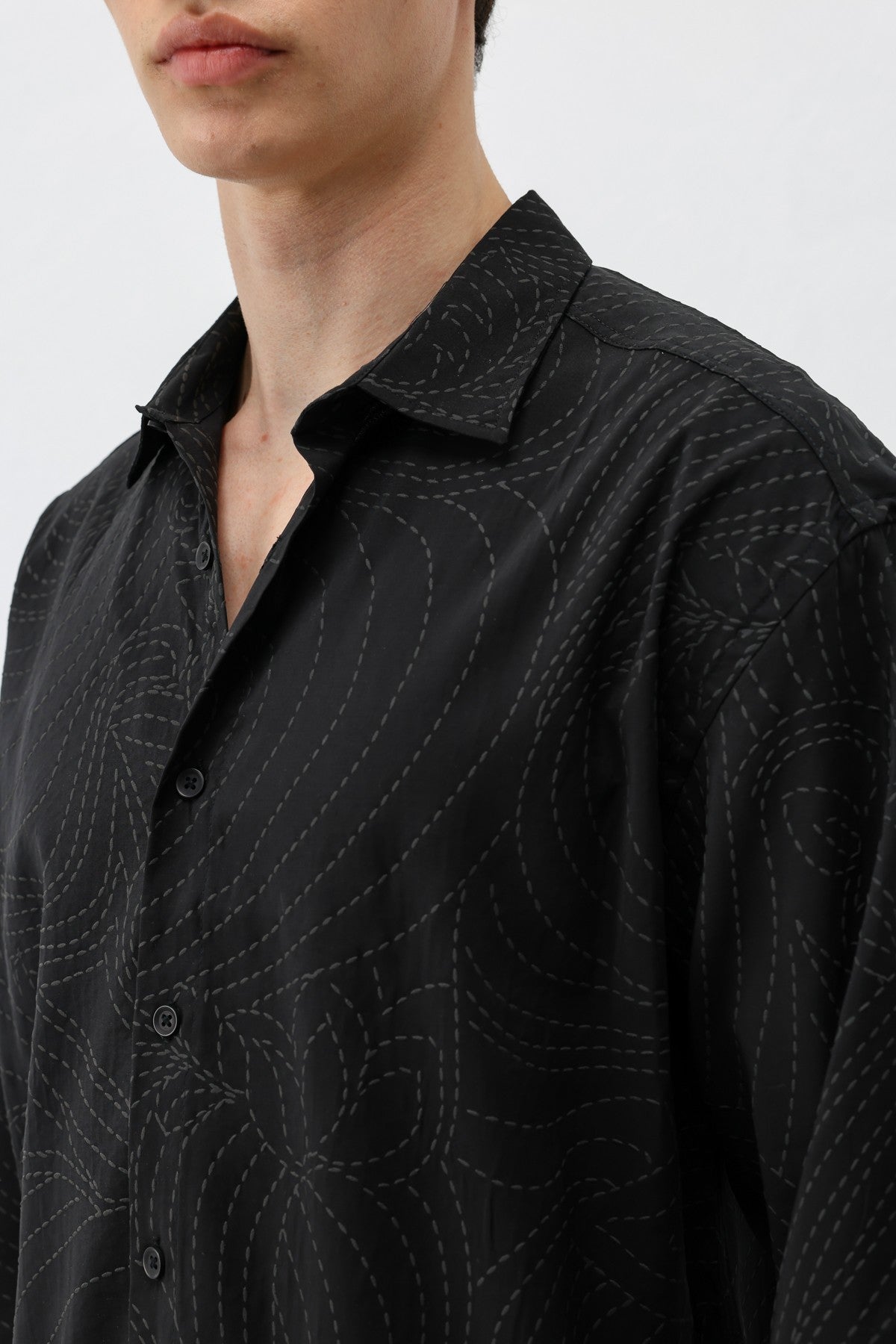Oversized Shirt with Stitching Details
