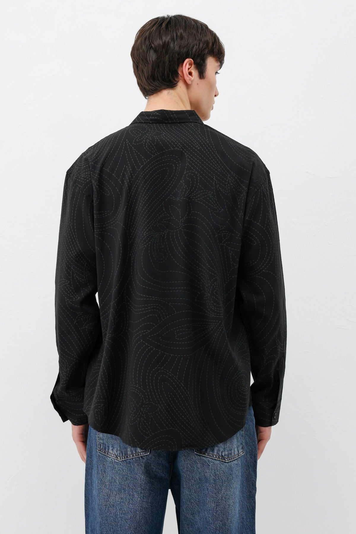 Oversized Shirt with Stitching Details