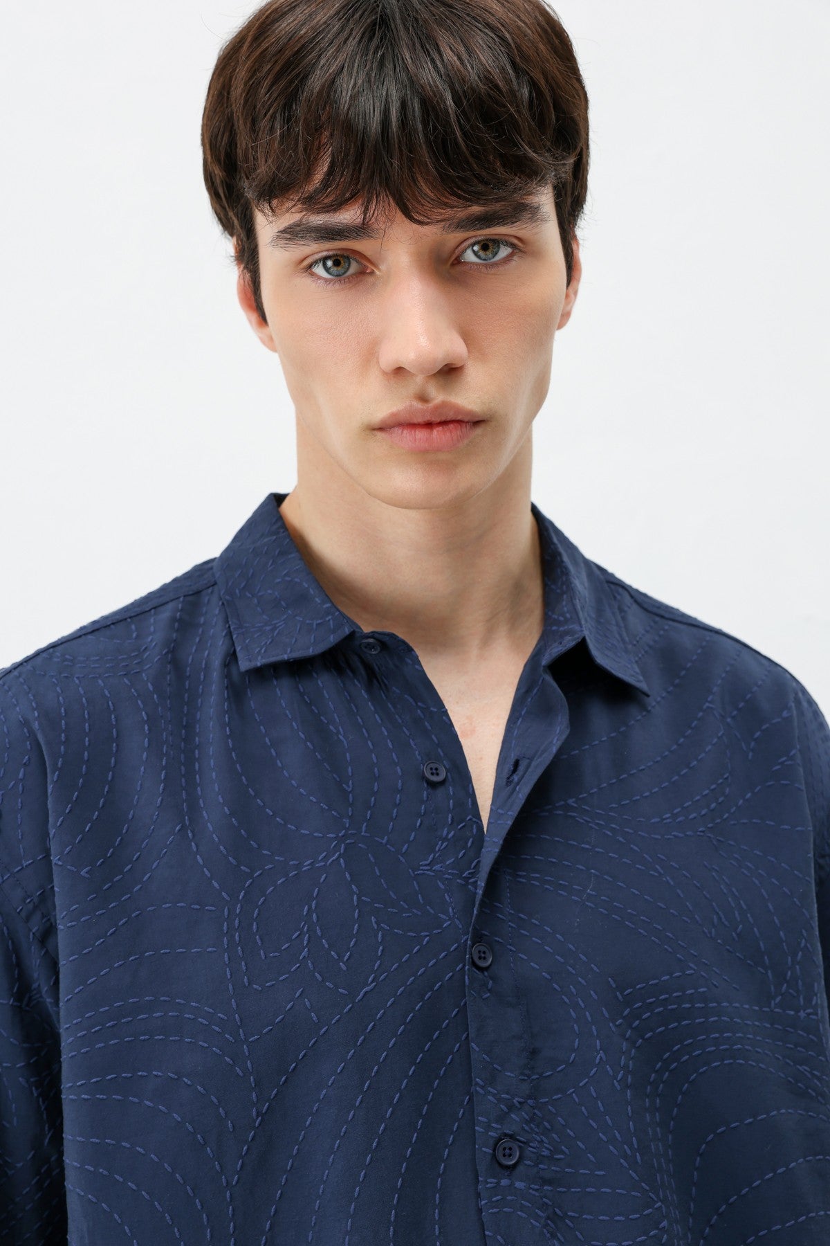 Oversized Shirt with Stitching Details