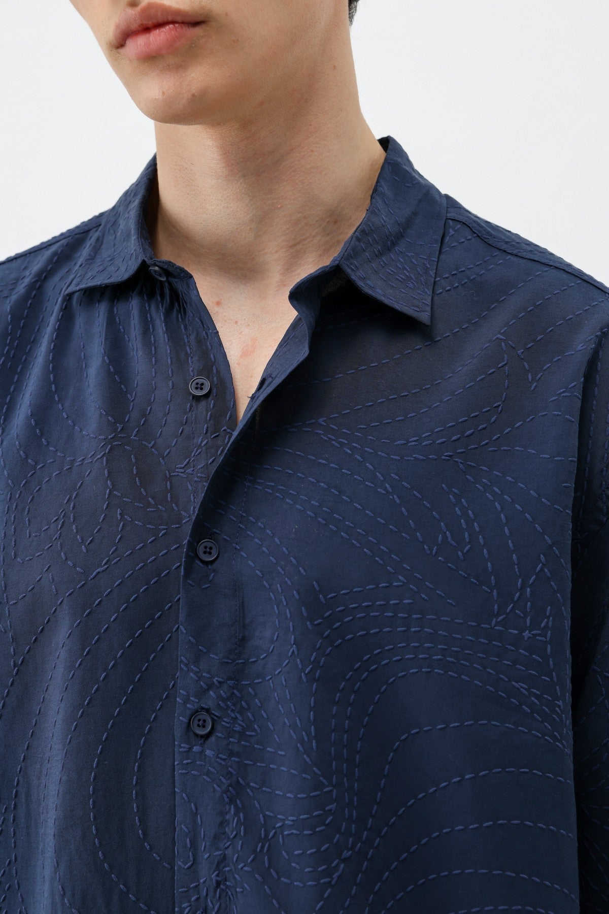 Oversized Shirt with Stitching Details