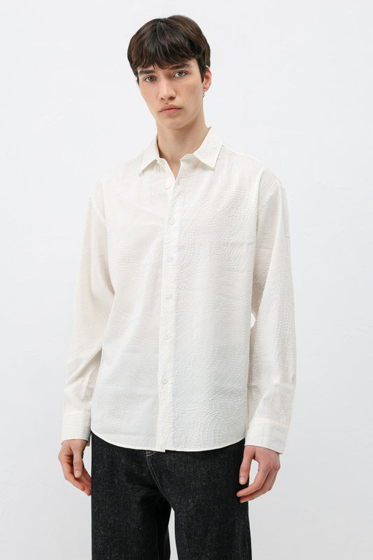 Oversized Shirt with Stitching Details