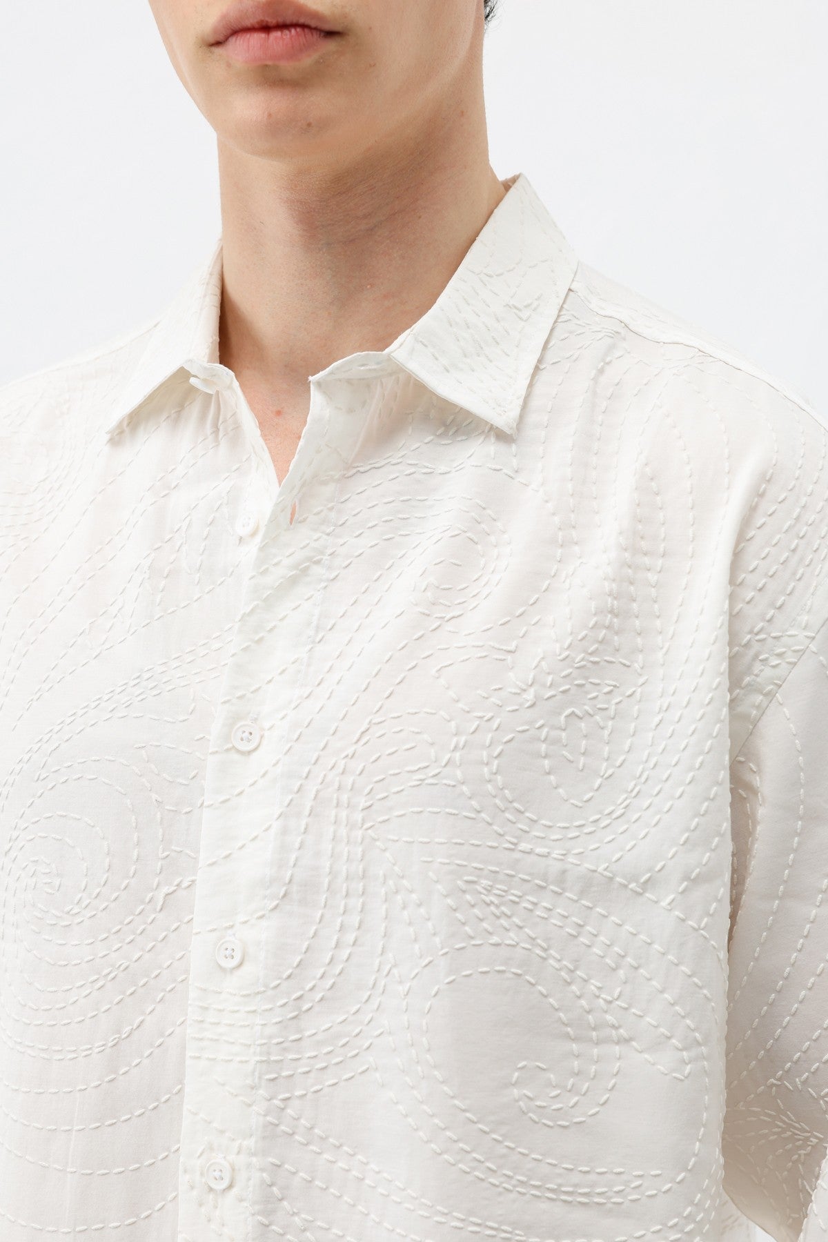Oversized Shirt with Stitching Details